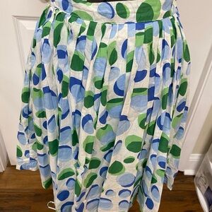 J. Crew Blue and Green A-Line Skirt